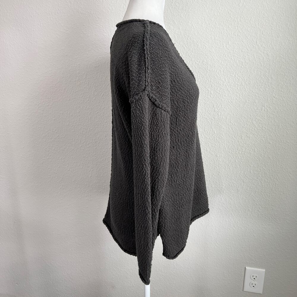 Aerie American Eagle Oversized Knit Sweater Women's S Gray Scoop Neck Relaxed - Picture 3 of 8